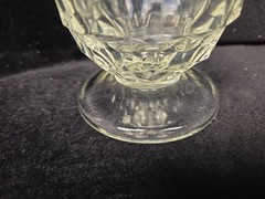 7 Indiana Clear Colony Glass Whitehall Cubist Footed Juice 4.5″H