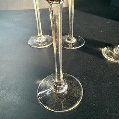 Vintage Bohemian Cut to Clear Crystal Cordial Glasses Set of 4 Czech Stemware 6”