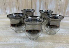 MCM Dorothy Thorpe Silver Fade Seafood Cocktail Nesting Glasses Set Of 5
