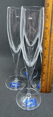 Mikasa Panache Crystal Champagne Glasses Made in France Original Labels No Box