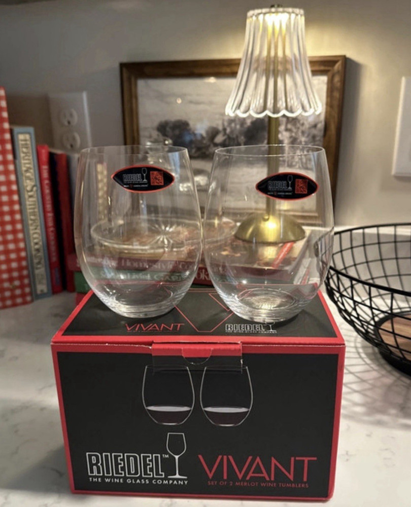 RIEDEL Vivant Stemless Wine Tumbler Set of 2 25.3oz Clear Glass Box