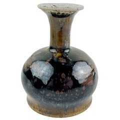 Vintage Art Pottery Goblet Wine Chalice Cup Brown Drip Glaze Stoneware Signed 4”