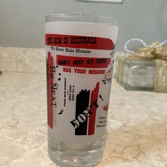 Vintage Frosted Novelty Drinking Glass Tumbler W Short Pithy Expression Wisdom