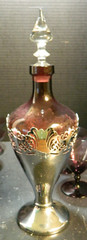 Vintage (11) Piece Amethyst Glass & Chrome Decanter Set Decanter+10 Glasses Exc