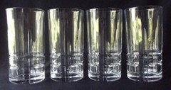 4 ELEGANT D’ARQUES CRYSTAL ‘ARIZONA-PARALLELS’ HIGHBALL GLASSES-MADE IN FRANCE