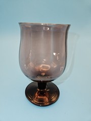 Set Of 6 Colored Swirled Glass Footed Cordials/Small Tumblers