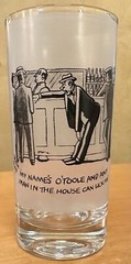 Set of 3 Mid-Century Frosted High Ball Glasses, Peter Arno, 1940’s