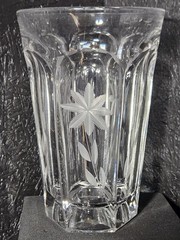 Vintage 6 Panel Cut Glass Octagonal Deep Bottom Drinking Glass 5 Inches