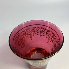 3 Timon Collezione Italian Drinking Glasses Cranberry Flash Italy Valentine Day
