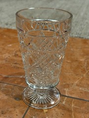 HAZEL ATLAS BIG TOP PEANUT BUTTER ICED TEA TUMBLER CLEAR GLASS PRESCUT DIAMOND