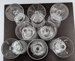 Set of 8 Waterford Crystal Alana Water Goblets Glasses 6-7/8″ Old Mark Vintage