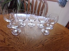 Brandy West Germany Blown Crystal 14 Oz Original Stickers – Set of 7