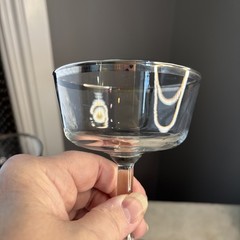 Platinum Rim French Vintage Coupe Glasses Set Of 6-Luminarc FRANCE Amazing Con.