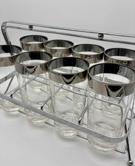 Vintage Dorothy Thorpe Retro style Water Goblet Glasses Carrier MCM Tumblers