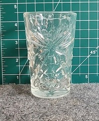 Vintage Anchor Hocking Star of David Juice Glass Approximately 3 3/4″ Tall
