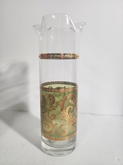Culver Toledo Green Gold Swirl Stunning Large Matching Pitcher Beautiful