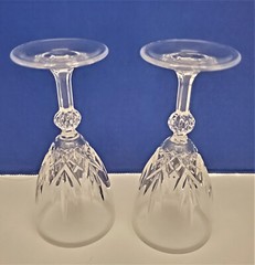Set of Two (2) – 6-3/8″ ROYAL CRYSTAL ROCK crystal LINEA GALA pattern glasses .