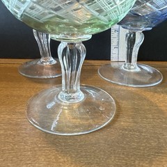 VTG.*Champagne/Sherbet Glasses *cut Diamond Pattern *various Pastel Colors