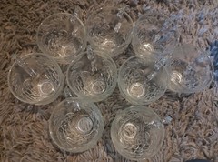 12 Gibson «Concord Harvest» Pressed Glass Punch / Snack Plate Cups