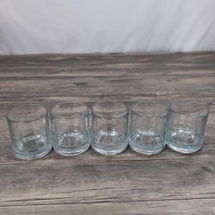 5 Anchor Hocking Tartan Clear Manchester Whiskey Glasses Old Fashion 3.5″ Rocks