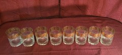 Culver Tyrol 22k Gold Double Whiskey Rocks Glasses set of 8 Never used. Elegant