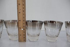 Vitreon Queens Lusterware Silver Fade Ombre Shot Glasses Set of 6 Vintage MCM