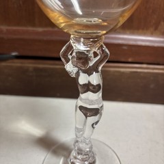 Cambridge orange Nude Stem Glass Vintage glassware see 6.5” v029