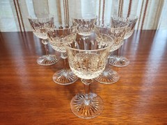 Wonderful FRENCH CRYSTAL ST. LOUIS 6 (SIX) GOBLETS 4 3/4″ in TOMMY Pattern.