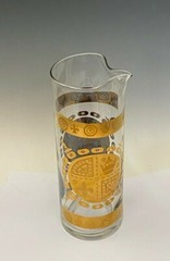MCM Vito Bari Fleur De Lys 7 Piece Barware Set 22k Gold w/ Martini pitcher