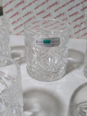 6 Katharinen-Hülle 24% Lead Crystal 3.5″ Tall Rocks, Whiskey Glasses!