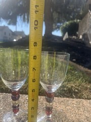 3 Vintage Crystal Wine Glasses Lead Free With Beautiful Stem. Elegant