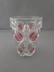 4 EAPG United States Glass Tumblers Newport Bulls Eye & Daisy Ruby Stain