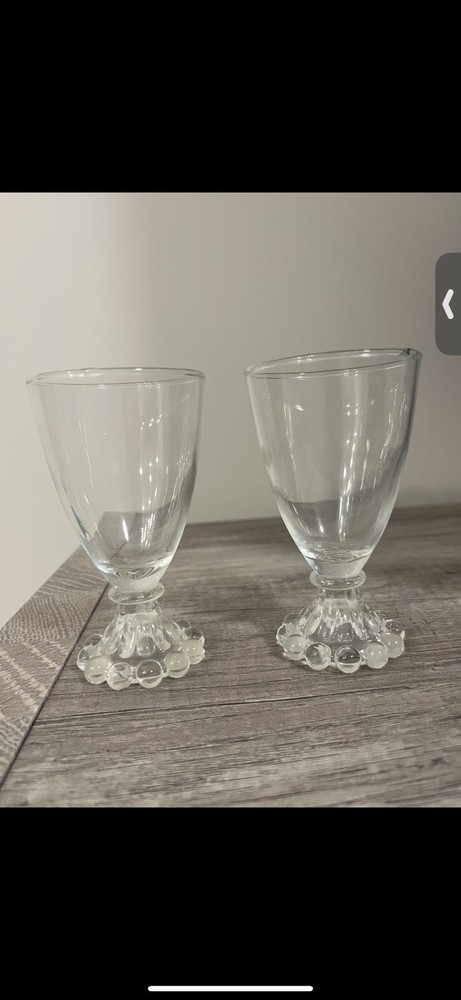 Vintage 4 1/2” Tall Anchor Hocking Boopie Juice Wine Glasses Set of 2