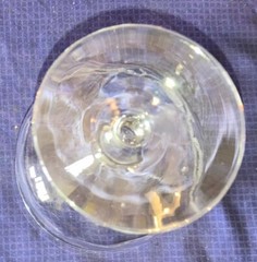 RM0024 Antique Fry Blown Glass DE107 Jabot Etch Footed Low Sherbet Dish 3-7/8″H