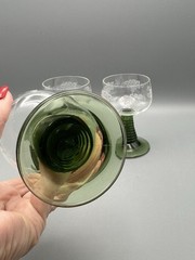 Schott-Zwiesel Wine Glasses Etched Grapes Leaves Green Beehive Stem 3 Available