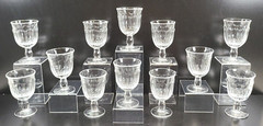 12 Noritake Provincial Clear Wine Glasses Set Vintage Elegant Panel Stemware Lot