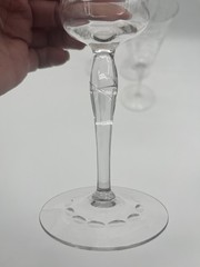 Morgantown Water Goblet Wine Blown Glass Cut Floral Stemware 7630 Uranium Glow