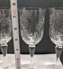 Colony Danube Etched Clear Crystal Wine Goblets Set of 4