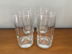 4 Vintage LIBBEY Crisa Thumbprint/Impressions Dimple Tall Glasses 6” Clear NOS