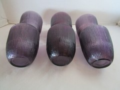 Vintage Amethyst Purple Ombré ribbed textured Glass 6 rocks Whiskey rock 12 Oz.