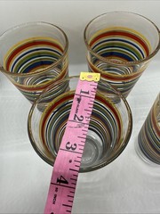 Vintage MCM Libbey Mambo Striped Fiesta 16oz Drinking Glasses – Set of 4