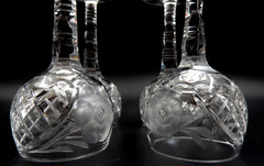 VINTAGE SET OF 4 CUT CRYSTAL CORDIAL APERITIF LIQUEUR GLASSES, BAYEL FRANCE