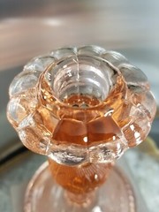 Indiana Glass Tiara * Sandwich Glass Tall Candlestick * Pink 8 1/2″ * 0418