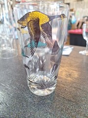 Vtg Hazel Atlas White Yellow Geese 10oz Drinking Glass Tumbler Barware