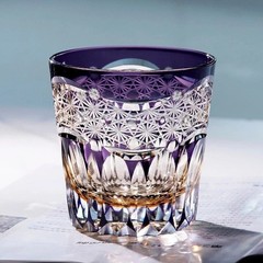 11oz Kiriko Glass Hand Cut To Clear Whiskey Beer Water Crystal Glasses Purple US