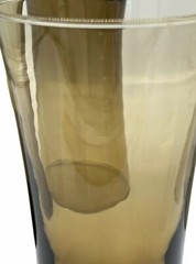 Vintage ~ MCM Set Of 4 Smokey Brown Anchor Hocking Linden Tall Tumblers 16oz
