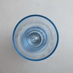 Vintage 1950s Duz Crystal Star Sapphire Highball Glass Blue Tint 5.75″ x 2.75″