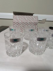 6 Katharinen-Hülle 24% Lead Crystal 3.5″ Tall Rocks, Whiskey Glasses!