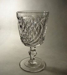 Antique Mt Washington Flint Glass Goblet Morey Hawaiian Pineapple EAPG 1870s