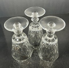 Val St. Lambert STATE OXFORD Crystal Water Goblet (s) LOT OF 3 Vintage Signed